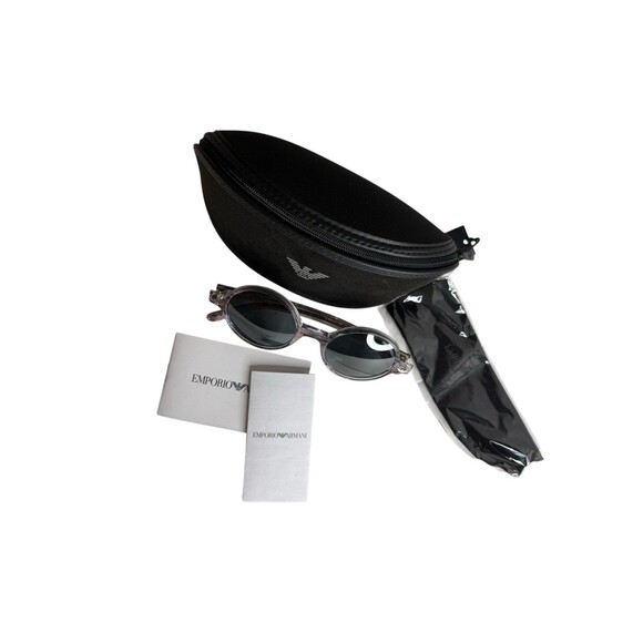 Emporio Armani 0EA 501M Round Sunglasses Brown/gray  Multicolor Size 47 - Picture 3 of 5